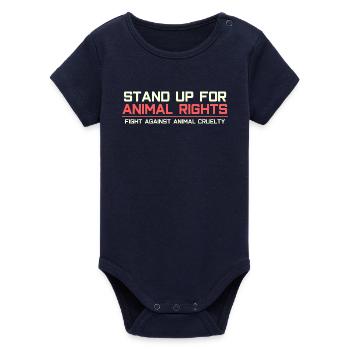 Défendez les droits des animaux - Body bébé manches courtes bio Stanley/Stella - marine - Devant