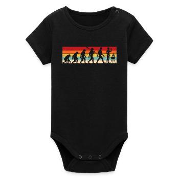 Vintage Evolution - Grillades - Maître du gril - Body bébé manches courtes bio Stanley/Stella - noir - Devant