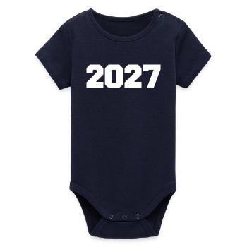 2027 - Organic Short Sleeve Baby Bodysuit by Stanley/Stella - navy - Front