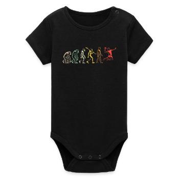 Passionnés de handball Sports de handball Joueurs de handball - Body bébé manches courtes bio Stanley/Stella - noir - Devant