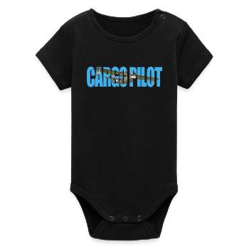 Cargo pilot PBY Catalina - Organic Kurzarm-Babybody von Stanley/Stella - Schwarz - Vorne