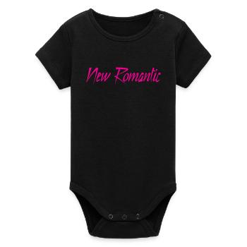 New Romantic - Organic Short Sleeve Baby Bodysuit by Stanley/Stella - black - Front