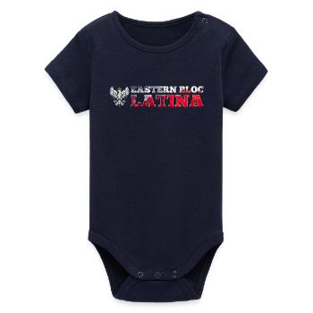 Eastern Bloc Latina Pole Poland White Eagle Gift - Organic Short Sleeve Baby Bodysuit by Stanley/Stella - navy - Front