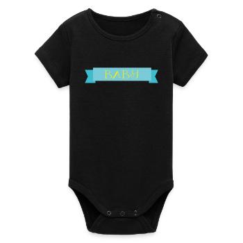 Baby - Organic Short Sleeve Baby Bodysuit by Stanley/Stella - black - Front