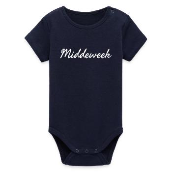 Mittwoch plattdeutscher Wochentag Middeweek - Organic Kurzarm-Babybody von Stanley/Stella - Navy - Vorne