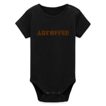 Alphabet du café - Body bébé manches courtes bio Stanley/Stella - noir - Devant