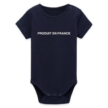 PRODUIT EN FRANCE - Organic Short Sleeve Baby Bodysuit by Stanley/Stella - navy - Front