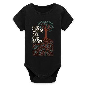 Revitalisation des langues autochtones Locuteurs natifs - Body bébé manches courtes bio Stanley/Stella - noir - Devant