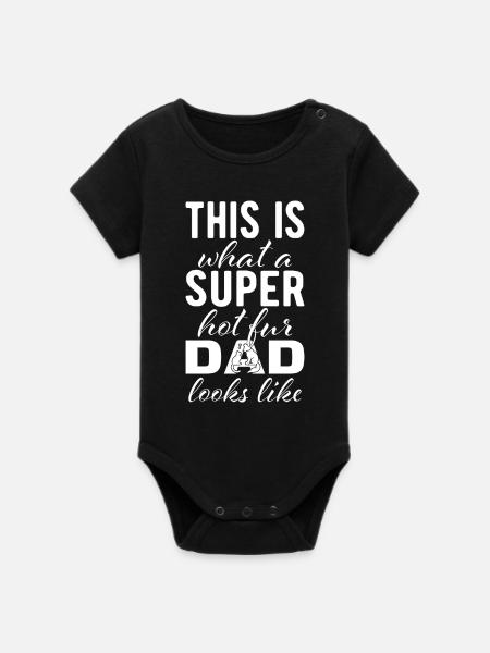Super hot fur dad - Organic Kurzarm-Babybody von Stanley/Stella - Schwarz