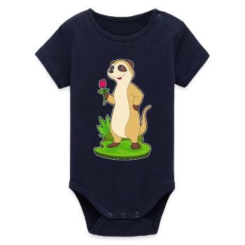 Rose de suricate - Body bébé manches courtes bio Stanley/Stella - marine - Devant