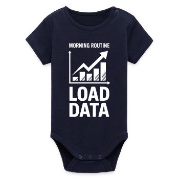 Data Analyst Saying Funny Data Analyst Gift - Organic Short Sleeve Baby Bodysuit by Stanley/Stella - navy - Front