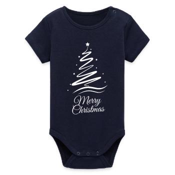 Joyeux Noël Arbre de Noël Arbre de Noël - Body bébé manches courtes bio Stanley/Stella - marine - Devant