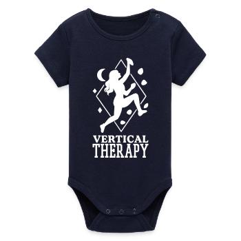 Thérapie verticale : bloc et escalade Bohèmes Design - Body bébé manches courtes bio Stanley/Stella - marine - Devant