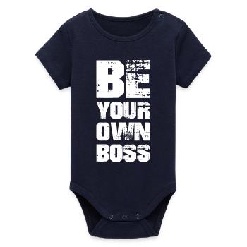 BE YOUR OWN - Organic Short Sleeve Baby Bodysuit by Stanley/Stella - navy - Front