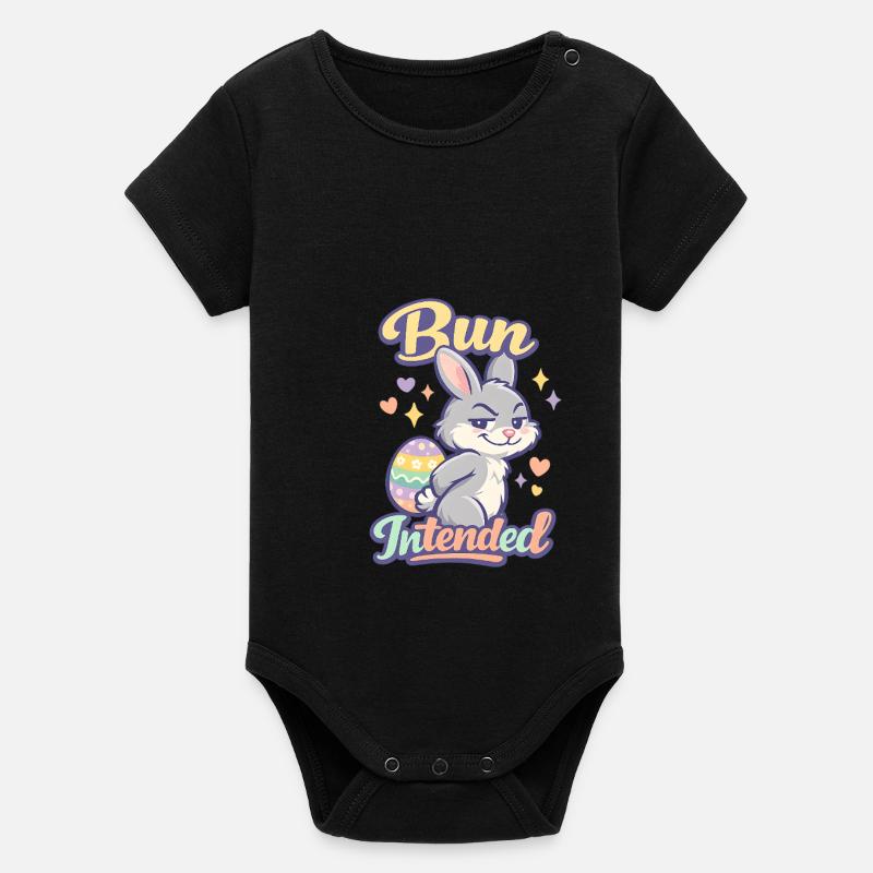 Lapin de Pâques prévu - Body bébé manches courtes bio Stanley/Stella - noir