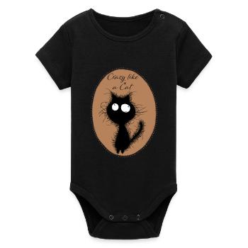 CrazyCat - Body bébé manches courtes bio Stanley/Stella - noir - Devant