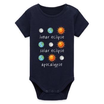 Éclipse lunaire Éclipse solaire Apocalypse Humour - Body bébé manches courtes bio Stanley/Stella - marine - Devant