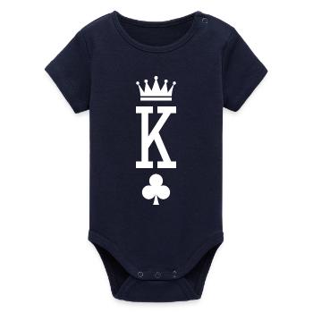 König der Karten (dunkel) - Organic Kurzarm-Babybody von Stanley/Stella - Navy - Vorne