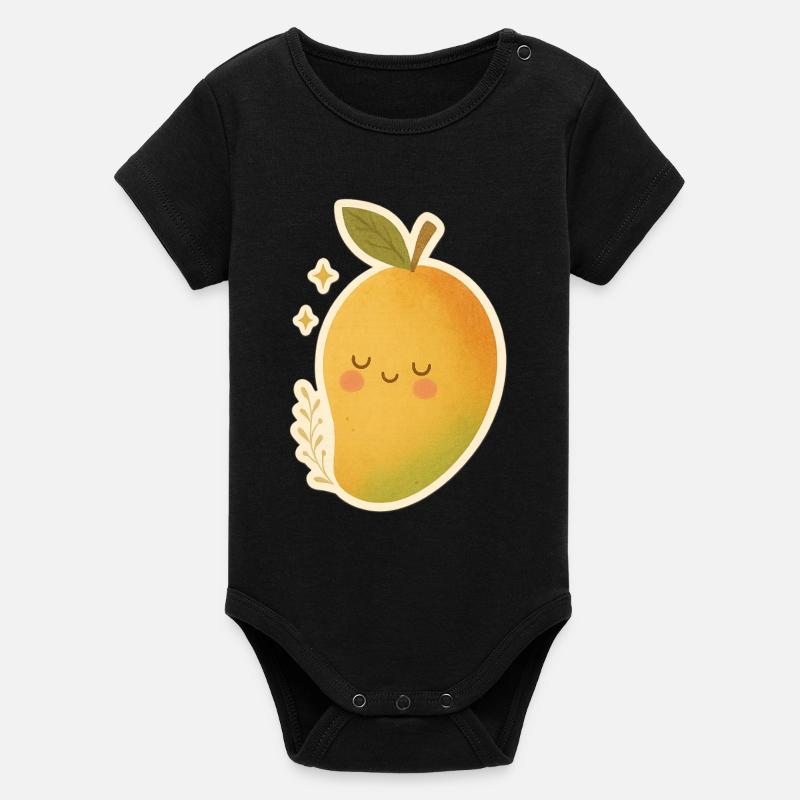 Boho Mango – Kinderkleidung & Geschenkidee - Organic Kurzarm-Babybody von Stanley/Stella - Schwarz