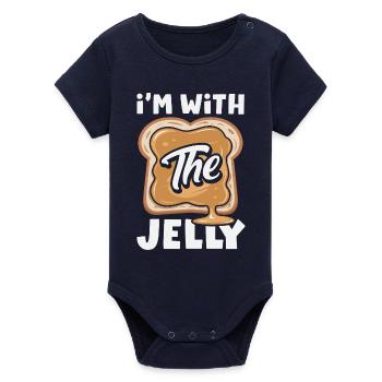 Look Partner Beurre de Cacahuète & Confiture Design - Body bébé manches courtes bio Stanley/Stella - marine - Devant