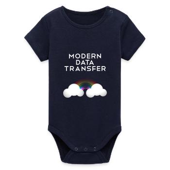 Moderne Datentransfer Wolken Informatiker Geschenk - Organic Kurzarm-Babybody von Stanley/Stella - Navy - Vorne