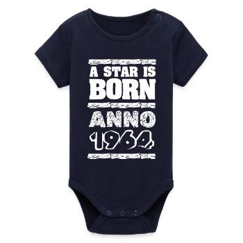 1964 - Organic Short Sleeve Baby Bodysuit by Stanley/Stella - navy - Front