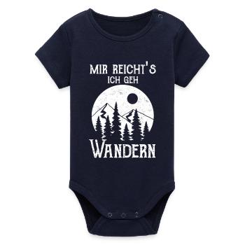 Hiking Hikers - Organic Short Sleeve Baby Bodysuit by Stanley/Stella - navy - Front