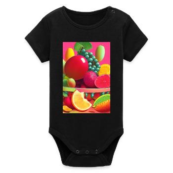 Fruit - Organic Short Sleeve Baby Bodysuit by Stanley/Stella - black - Front