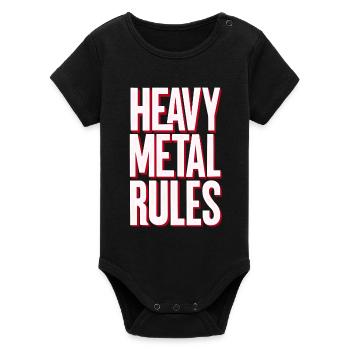 Règles du Heavy Metal - Body bébé manches courtes bio Stanley/Stella - noir - Devant