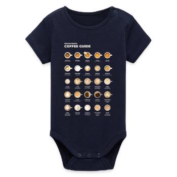 Tableau ultime du café espresso - Body bébé manches courtes bio Stanley/Stella - marine - Devant