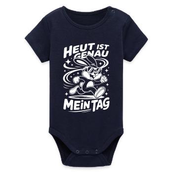 Today is exactly my day - Organic Short Sleeve Baby Bodysuit by Stanley/Stella - navy - Front