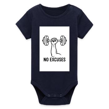 Pas d’excuse GYM - Body bébé manches courtes bio Stanley/Stella - marine - Devant