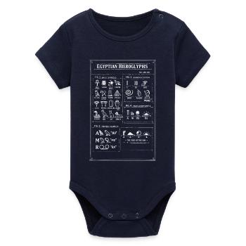 Altägyptische Hieroglyphen-Designs - Organic Kurzarm-Babybody von Stanley/Stella - Navy - Vorne