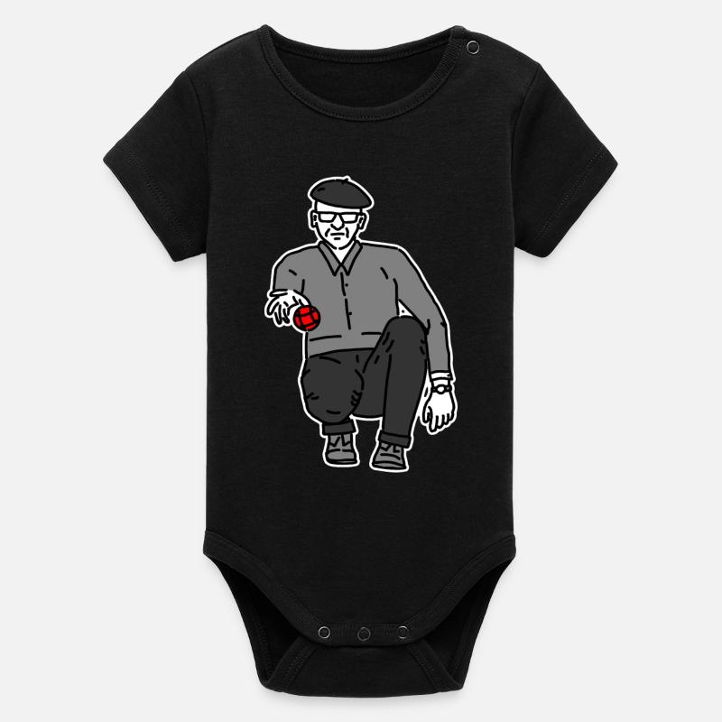 Joueur de pétanque droitier - Body bébé manches courtes bio Stanley/Stella - noir