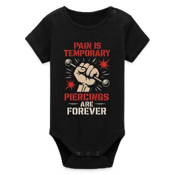 Piercing Addict Body Mod Enthusiast - Organic Short Sleeve Baby Bodysuit by Stanley/Stella - black - Front