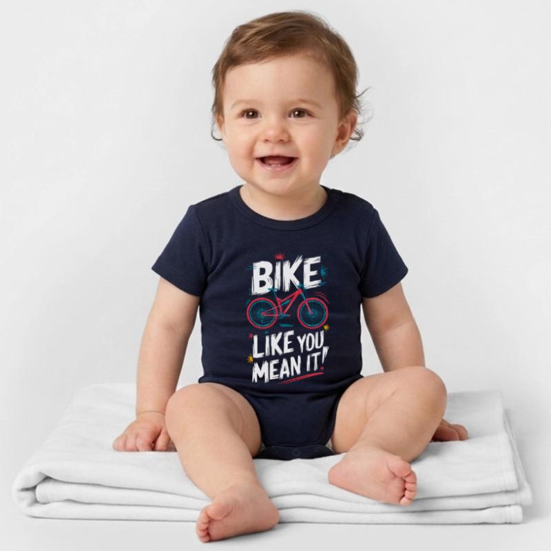 Conception dynamique de devis de vélo Body bébé manches courtes bio Stanley/Stella