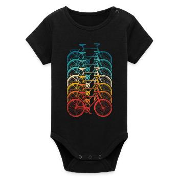Gradient de la pile de vélos arc-en-ciel - Body bébé manches courtes bio Stanley/Stella - noir - Devant