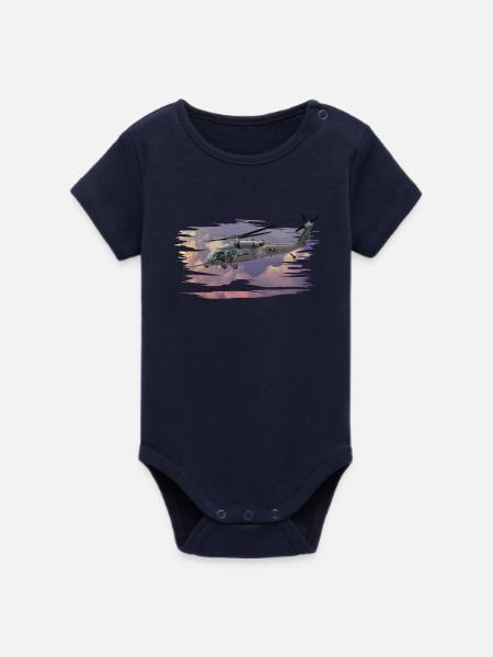 Helikopter - Organic Kurzarm-Babybody von Stanley/Stella - Navy