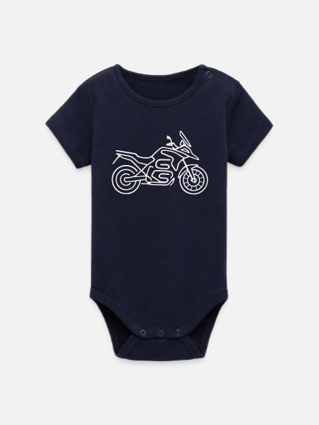Motorrad GS weiss - Organic Kurzarm-Babybody von Stanley/Stella - Navy