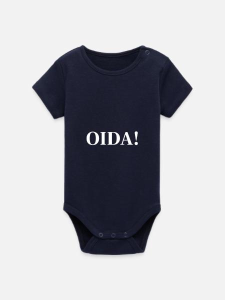 OIDA! Kontrast-Statement - Organic Kurzarm-Babybody von Stanley/Stella - Navy