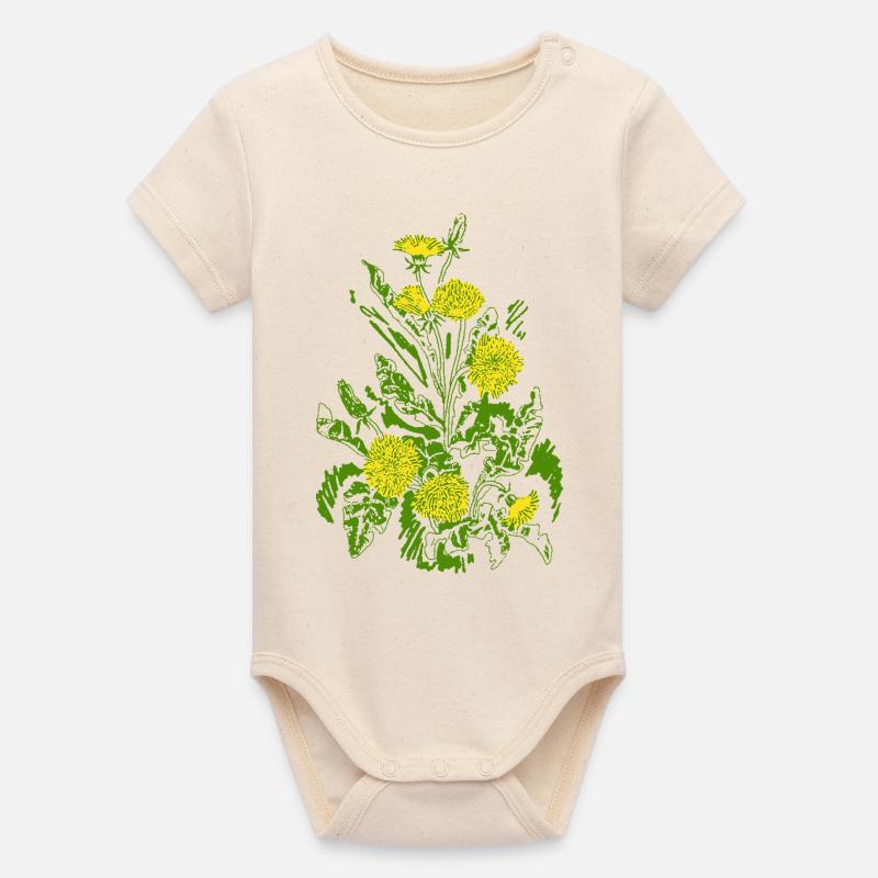 PISSENLITS - Body bébé manches courtes bio Stanley/Stella - écru doux