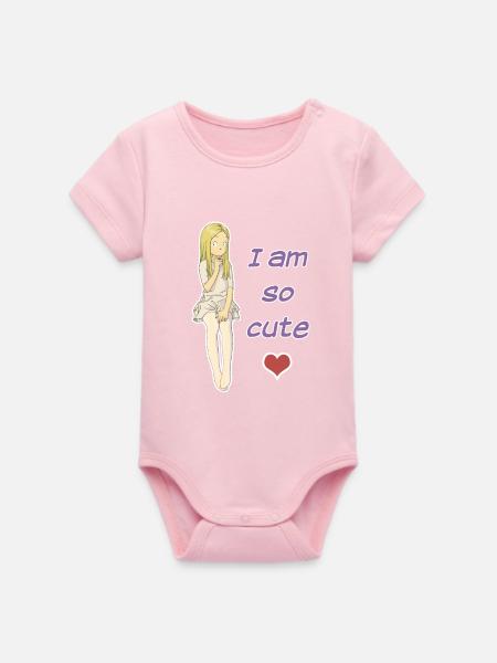 So süß - Organic Kurzarm-Babybody von Stanley/Stella - Hellrosa