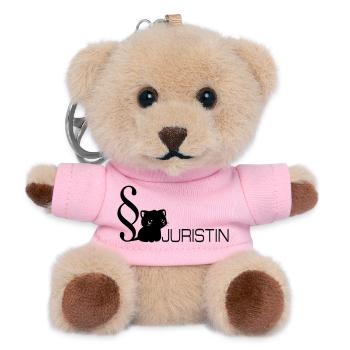 Jura Katze Juristin - Teddy Schlüsselanhänger - Rosa - Vorne