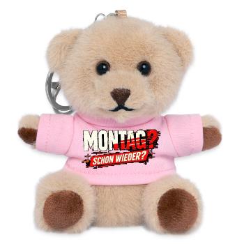 Montag? Schon wieder? - Teddy Schlüsselanhänger - Rosa - Vorne