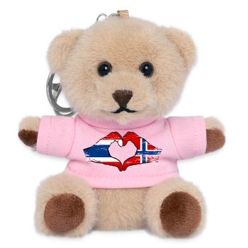 Thailand Schweden Flagge Hände Herzform used look - Teddy Schlüsselanhänger - Rosa - Vorne