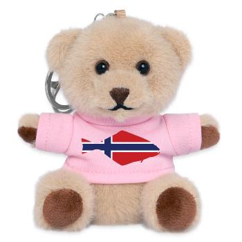 Heilbutt Norwegen für Angler, die im Fjord angeln - Teddy Schlüsselanhänger - Rosa - Vorne