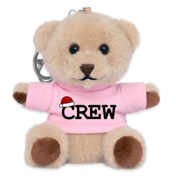 Christmas Crew Santa Hat - Teddy Keyring - pink - Front