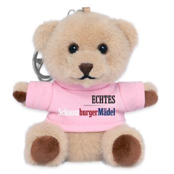 Echtes Schaumburger Mädel Niedersachsen - Teddy Schlüsselanhänger - Rosa - Vorne