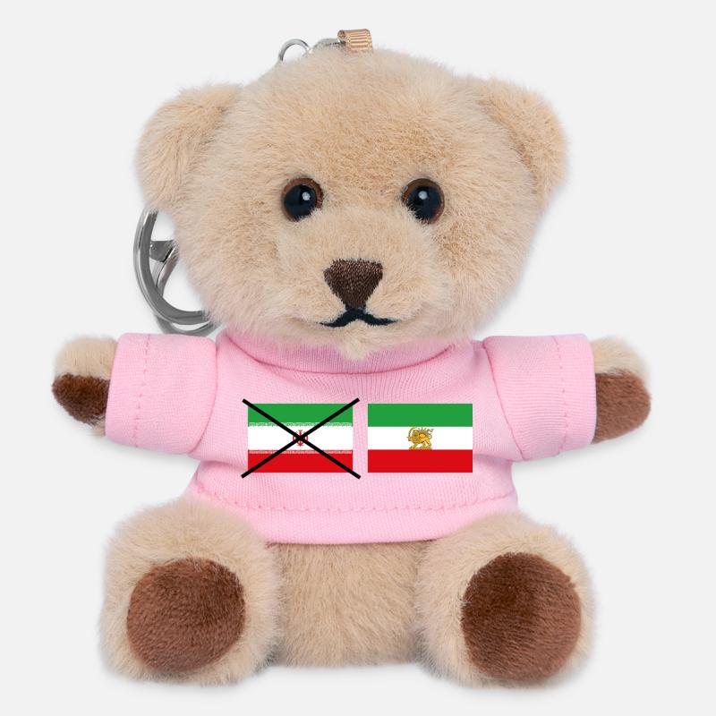 Design graphique du drapeau iranien traversé - Porte-clés ourson - rose