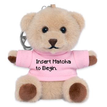 Insert Matcha to Begin - Lustiges Retro Gaming Tee - Teddy Schlüsselanhänger - Rosa - Vorne